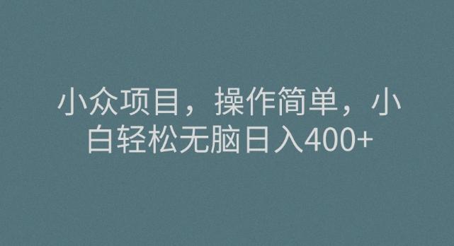 小众项目，操作简单，小白轻松无脑日入400+-归鹤副业商城