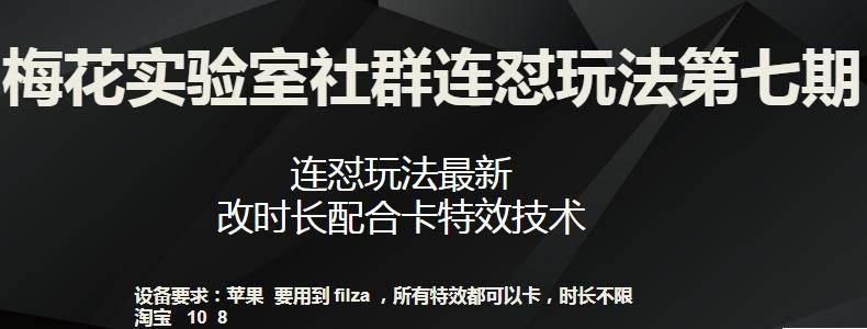 梅花实验室社群连怼玩法第七期，连怼玩法最新，改时长配合卡特效技术-归鹤副业商城