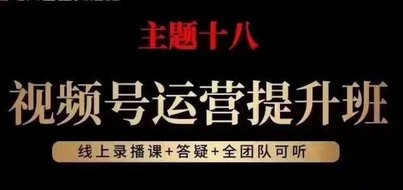 视频号运营提升班，从底层逻辑讲，2023年最佳流量红利！-归鹤副业商城