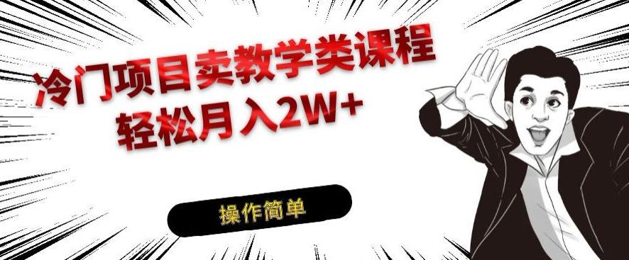 冷门项目卖教学类课程，轻松月入2W+-归鹤副业商城