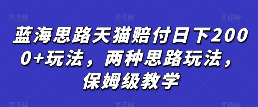 蓝海思路天猫赔付日下2000+玩法，两种思路玩法，保姆级教学【仅揭秘】-归鹤副业商城