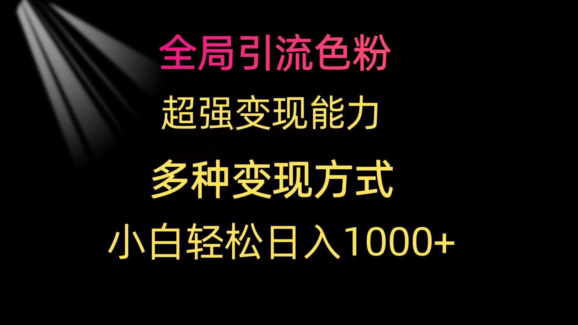 (9680期)全局引流色粉 超强变现能力 多种变现方式 小白轻松日入1000+-归鹤副业商城