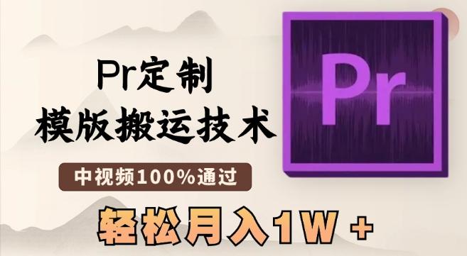 最新Pr定制模版搬运技术，中视频100%通过，几分钟一条视频，轻松月入1W＋【揭秘】-归鹤副业商城