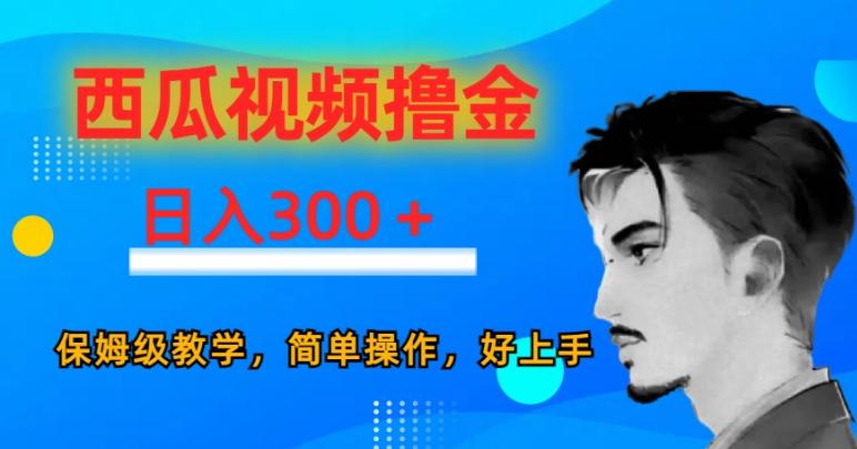 西瓜视频撸金日入300，保姆级教学，简单操作，好上手-归鹤副业商城