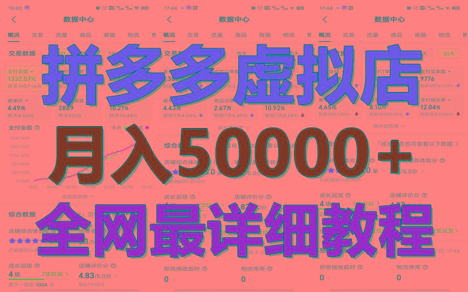 拼多多虚拟电商训练营月入50000+你也行，暴利稳定长久，副业首选-归鹤副业商城