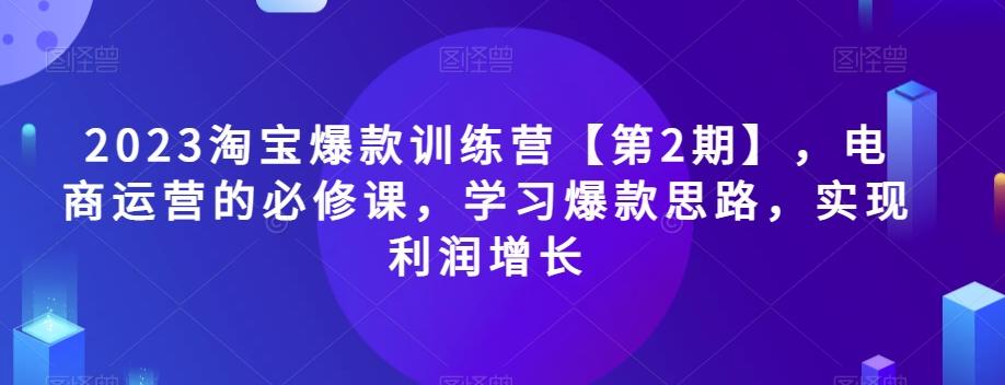 2023淘宝爆款训练营【第2期】，电商运营的必修课，学习爆款思路，实现利润增长-归鹤副业商城