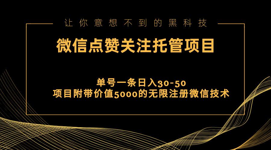 视频号托管点赞关注，单微信30-50元，附带价值5000无限注册微信技术-归鹤副业商城