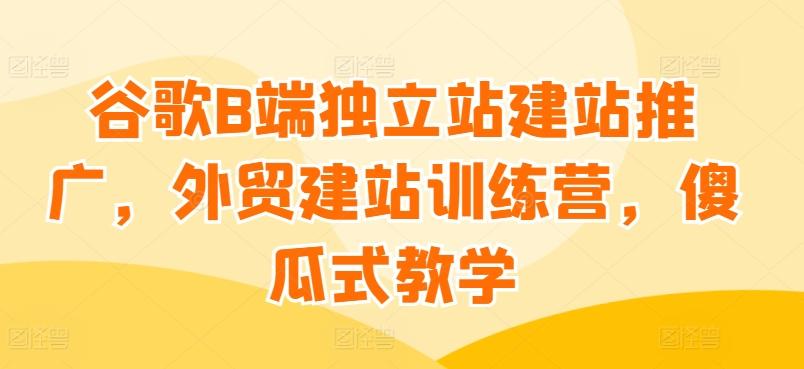 谷歌B端独立站建站推广，外贸建站训练营，傻瓜式教学-归鹤副业商城